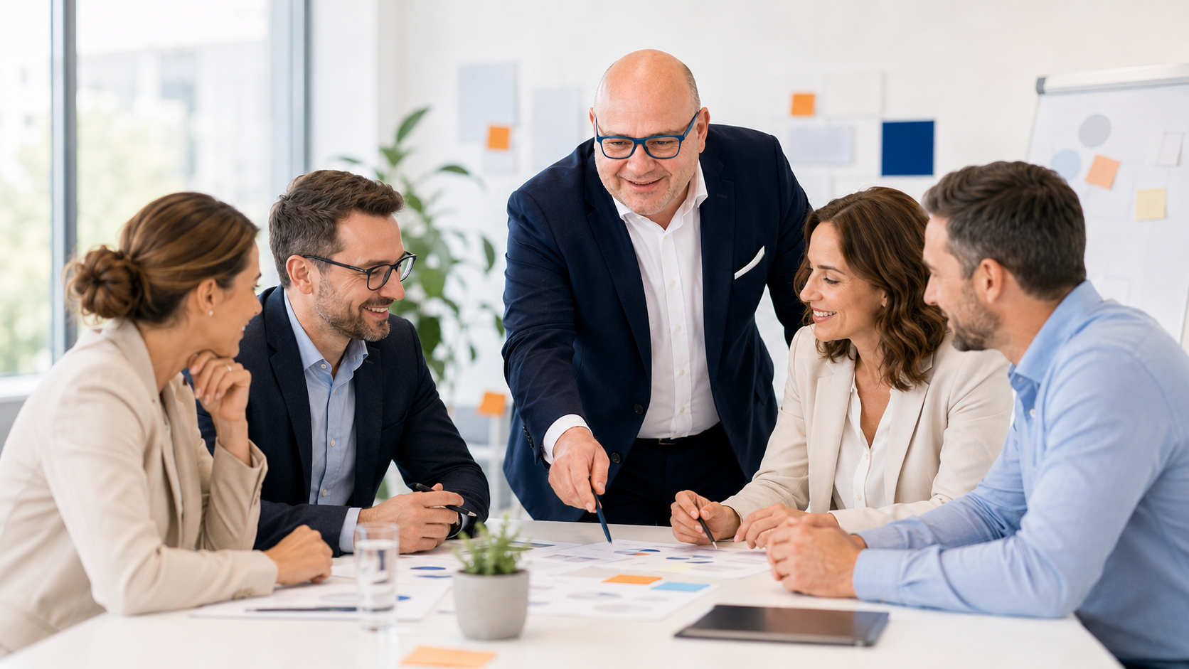 Roberto Troisi moderiert einen Workshop mit Führungskräften